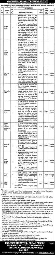 Wildlife & Fisheries Department Jobs 2025